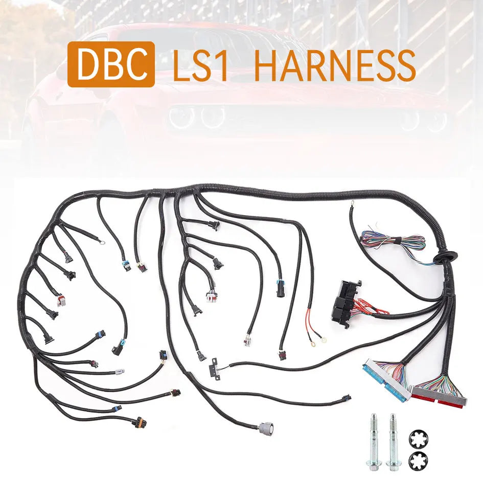 LS Standalone Engine and 4L60E DBC Wiring Harness with 8pcs EV1 to EV6 Injector Adapters for 1997-2006 GM LS1 Vortec Swap 4.8L 5.3L 6.0L