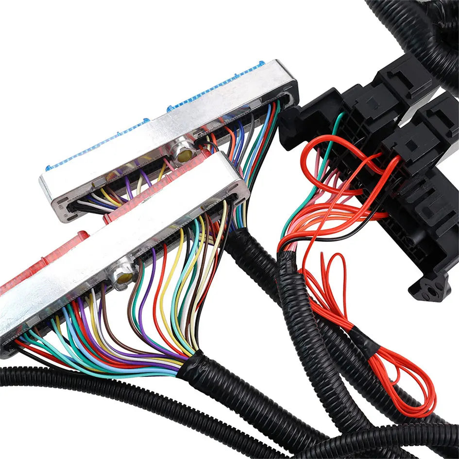 LS Standalone Engine and 4L60E DBC Wiring Harness with 8pcs EV1 to EV6 Injector Adapters for 1997-2006 GM LS1 Vortec Swap 4.8L 5.3L 6.0L