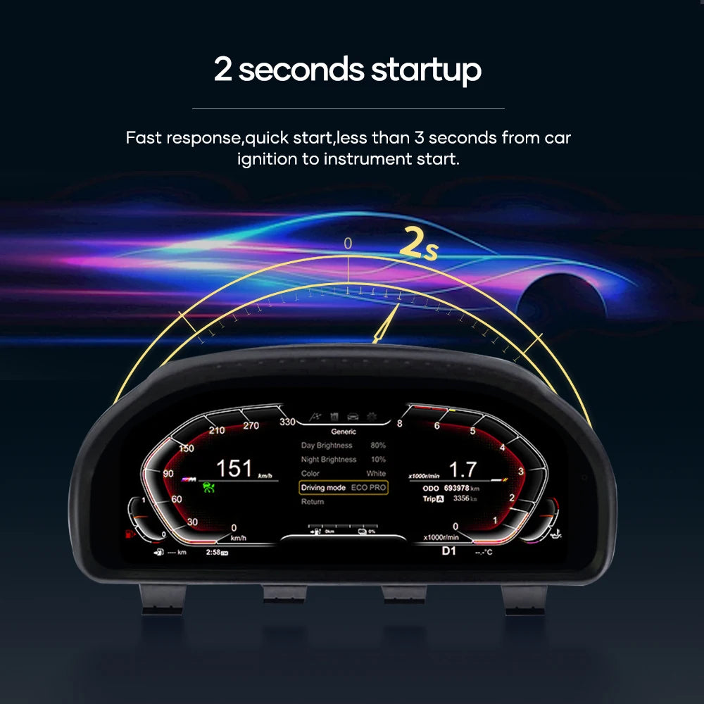 Digital LCD Dashboard Cluster for BMW 3 Series E90/E91/E92 (2005–2012) – Virtual Cockpit Speedometer