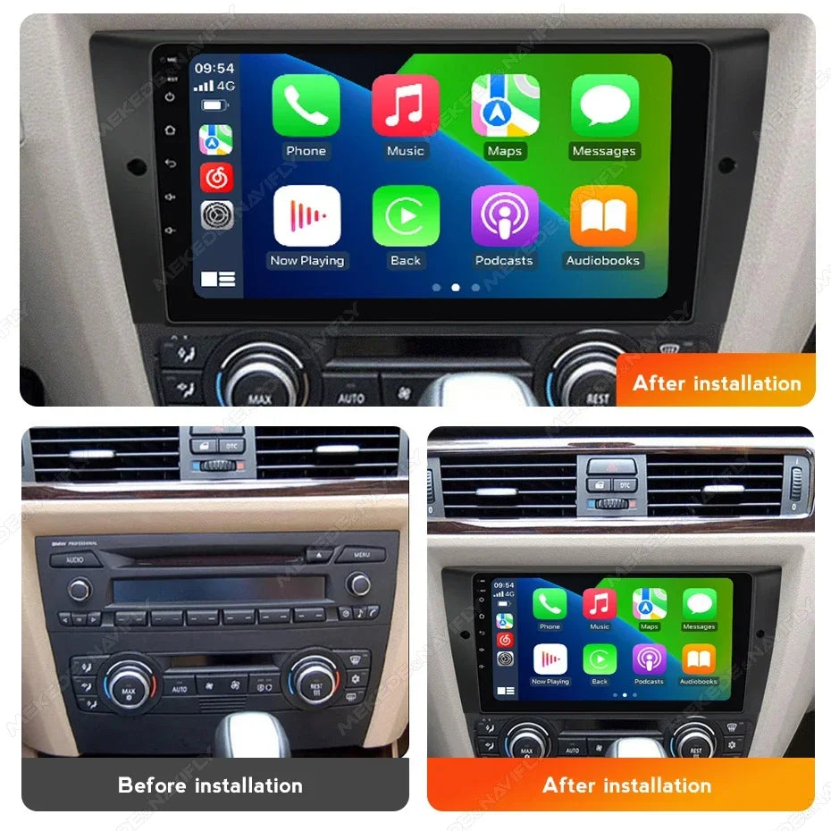Android Car Stereo with GPS & CarPlay – For BMW 3 Series E90/E91/E92/E93 (2005–2013)