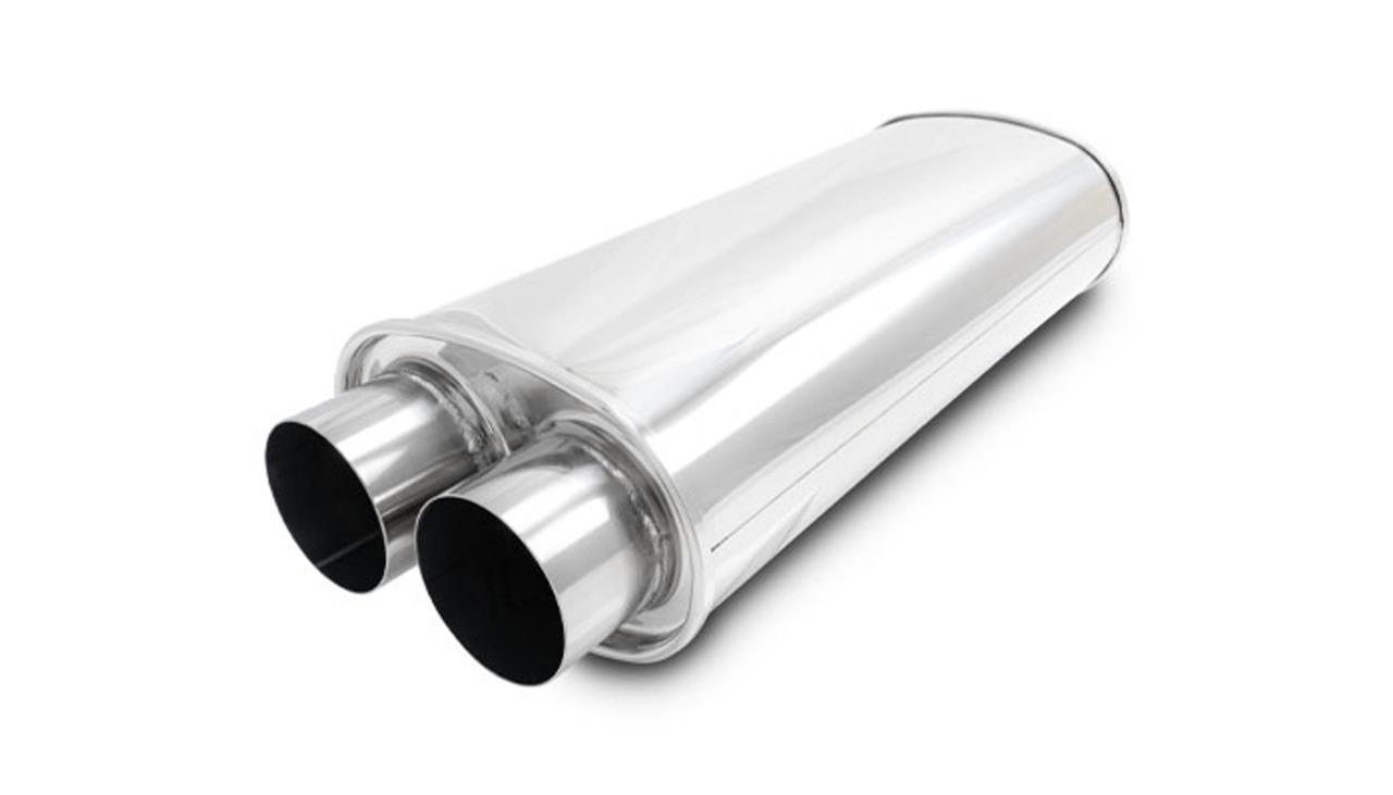 Vibrant Performance STREETPOWER Oval Muffler, 3" inlet/outlet (Dual In/Out) - 18" Body Length