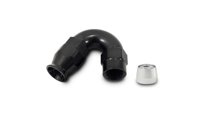 Vibrant Performance 150 Degree High Flow Hose End Fitt inchg for PTFE L inched Hose, -8AN