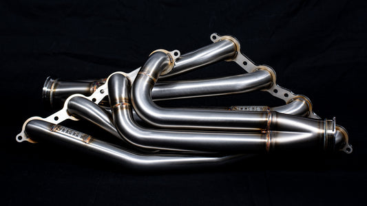 Sikky BMW E46 LS Swap Headers Stainless Steel Long Tube 1 7/8" Primaries with 3" Merge Collector and Complete V-band Clamp Assembly (Gaskets and Hardware Included)