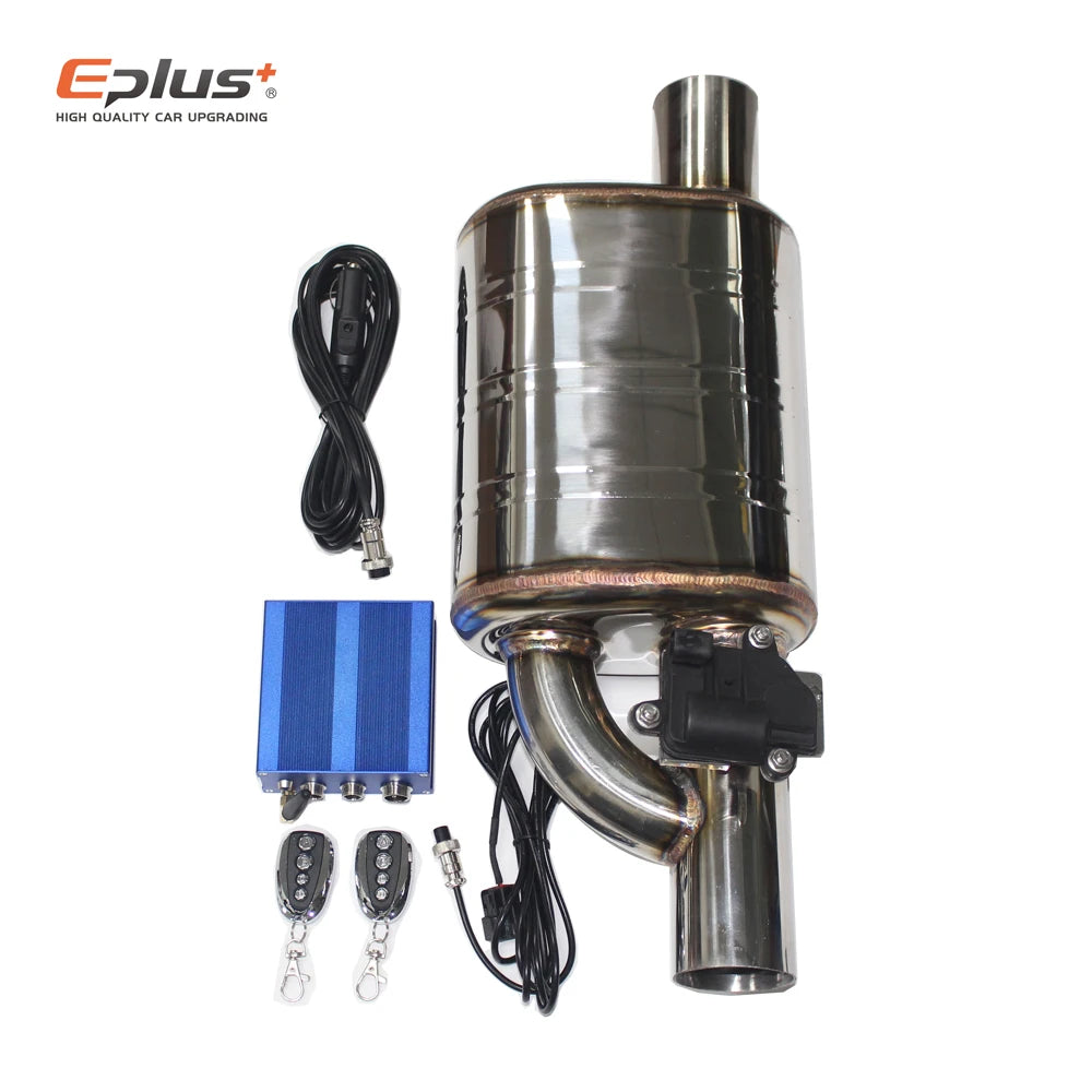 Universal Electric Exhaust Cutout Valve Kit – Adjustable Stainless Steel Silencer 51mm / 63mm / 70mm / 76mm