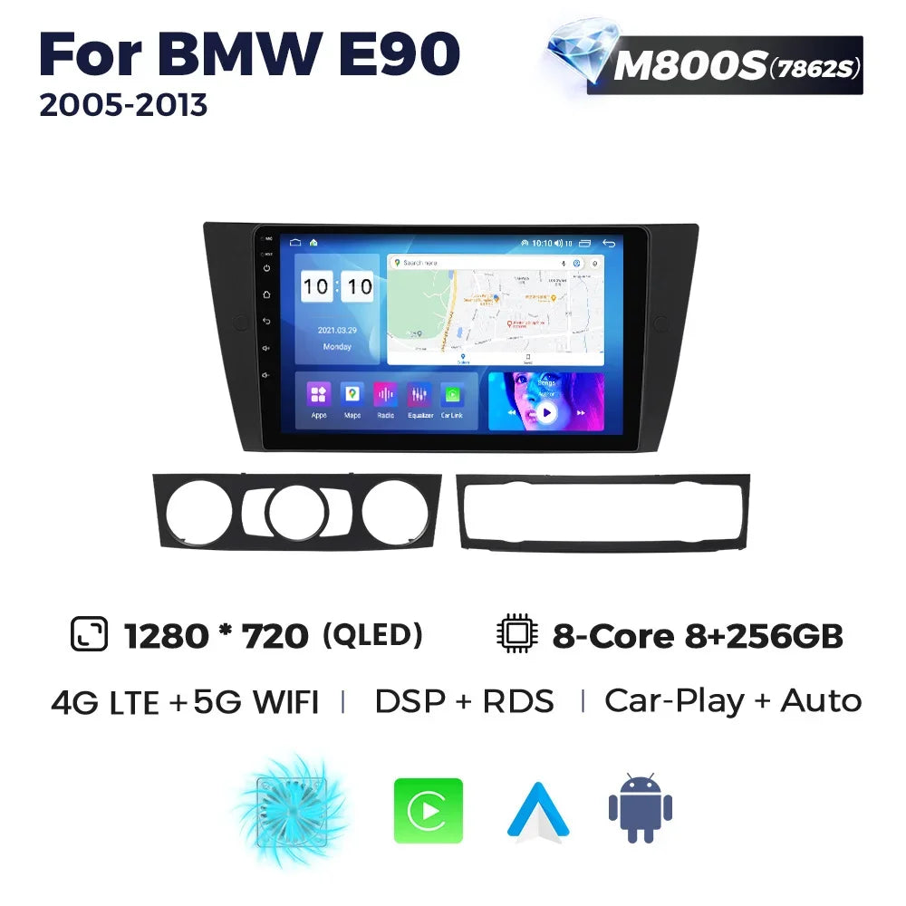 Android Car Stereo with GPS & CarPlay – For BMW 3 Series E90/E91/E92/E93 (2005–2013)
