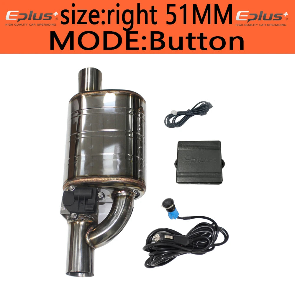 Universal Electric Exhaust Cutout Valve Kit – Adjustable Stainless Steel Silencer 51mm / 63mm / 70mm / 76mm