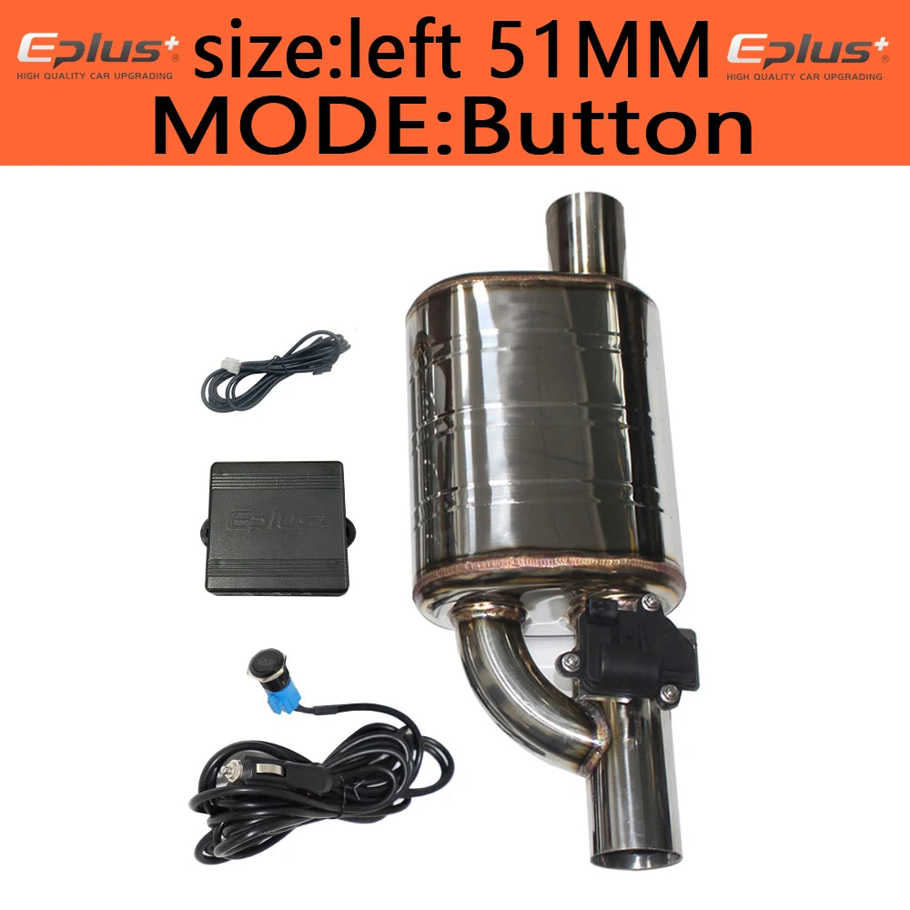 Universal Electric Exhaust Cutout Valve Kit – Adjustable Stainless Steel Silencer 51mm / 63mm / 70mm / 76mm