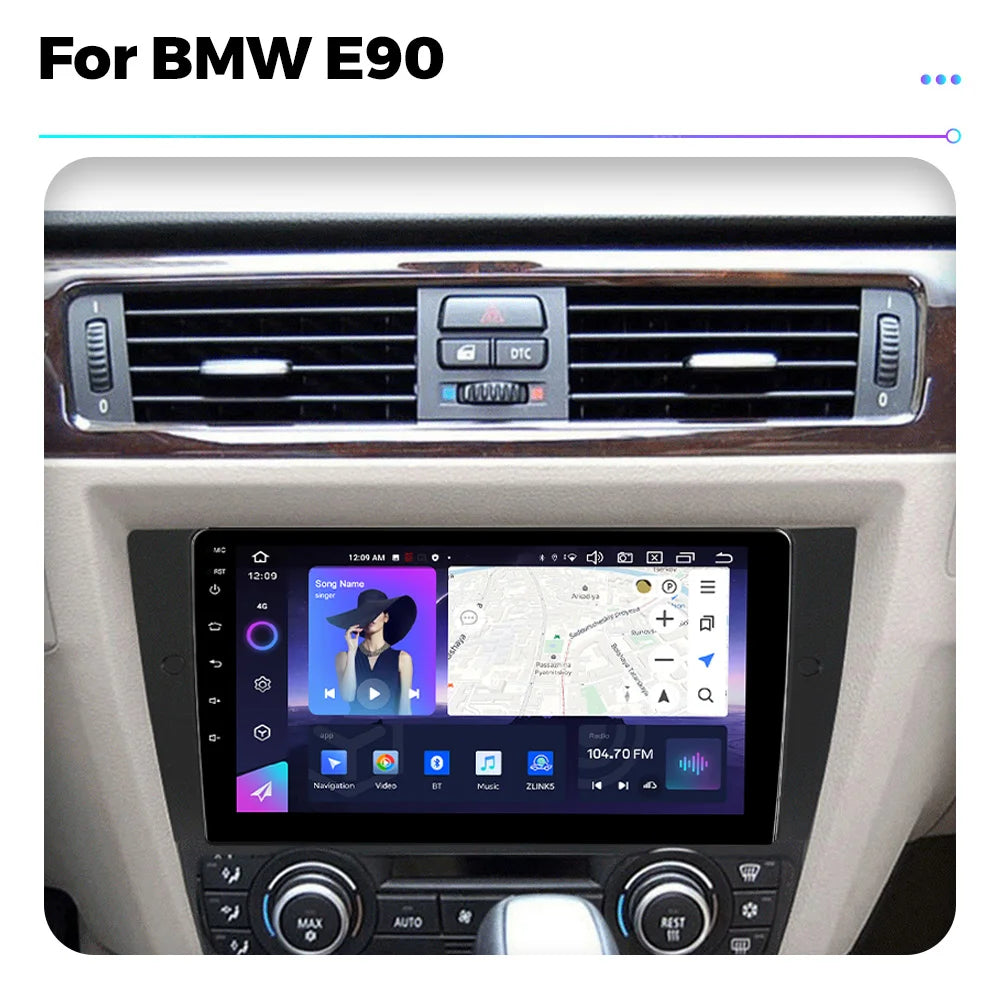 2K Android 13 Car Stereo with CarPlay & Navigation – BMW 3 Series E90/E91/E92/E93 (2005–2013)