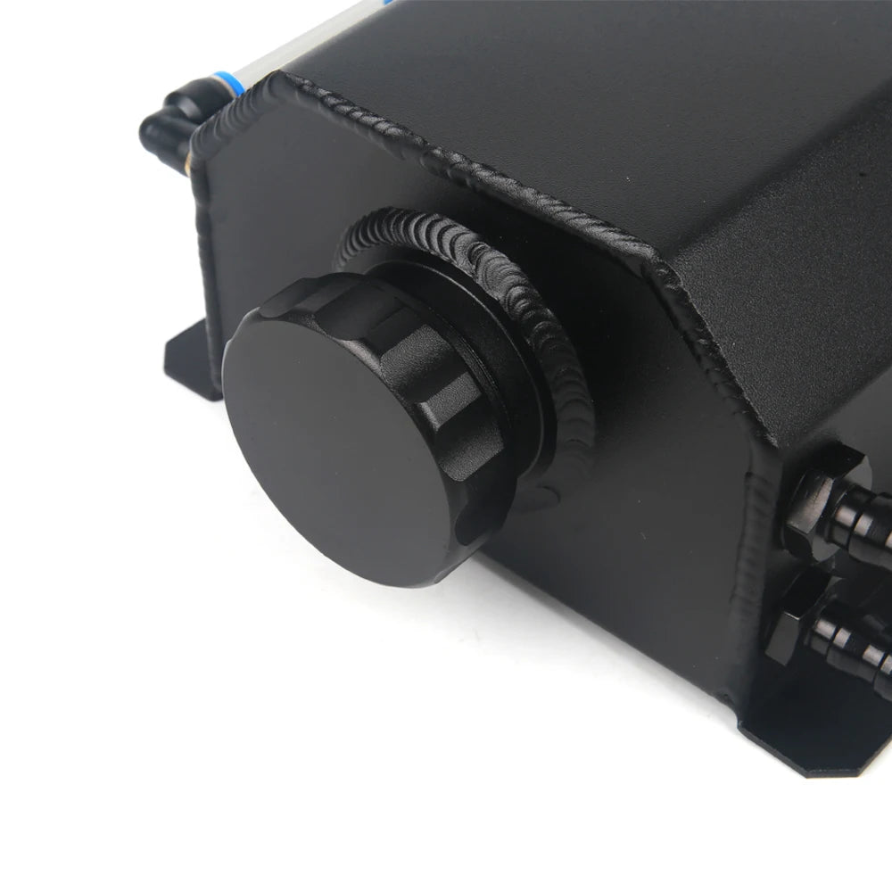 Universal Aluminum Coolant Overflow Tank – 1L / 2L with Breather & Drain Plug