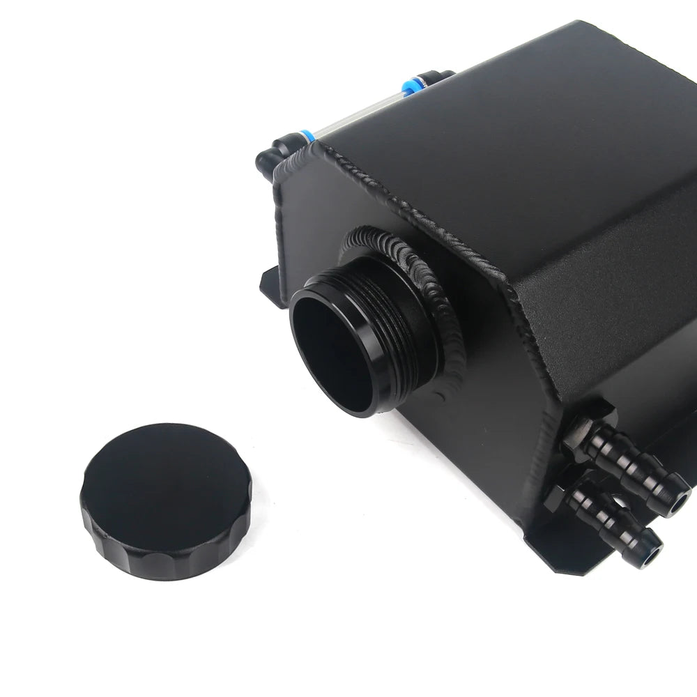 Universal Aluminum Coolant Overflow Tank – 1L / 2L with Breather & Drain Plug