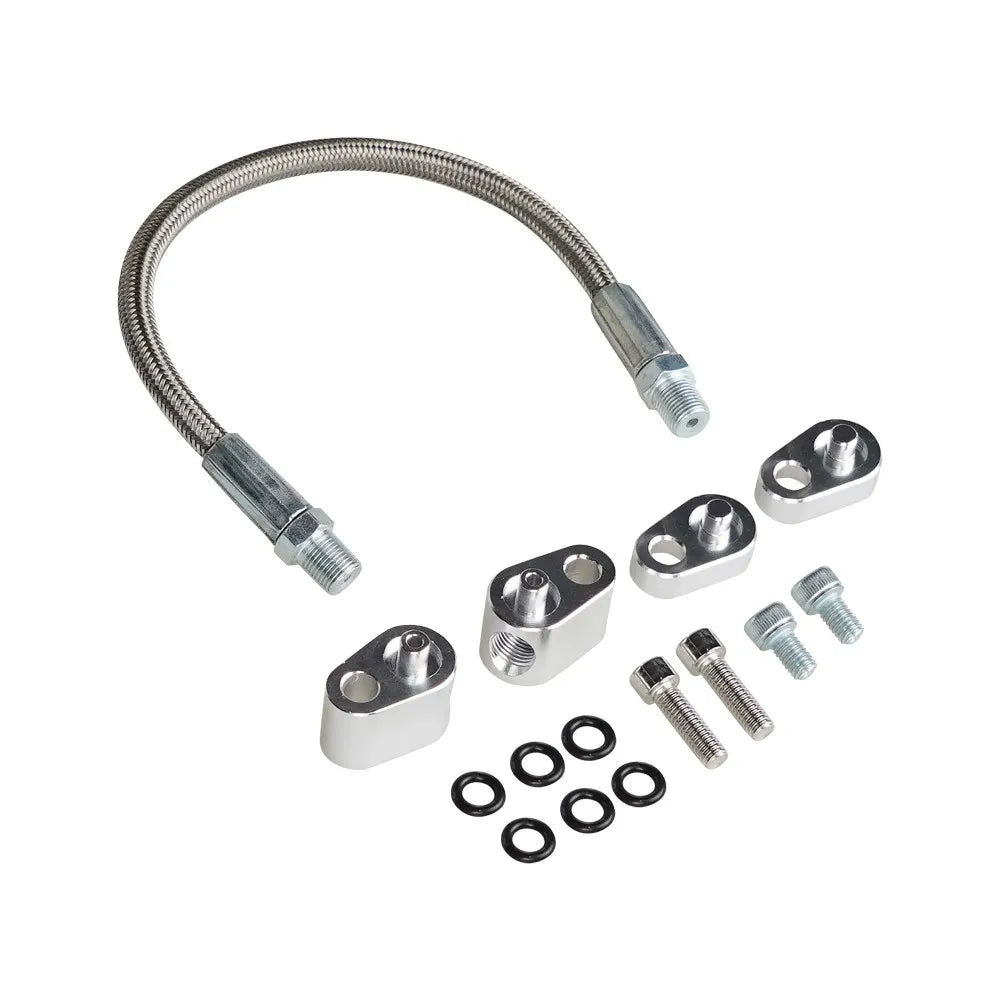 Aluminum Coolant Steam Port Crossover Throttle Body Bypass Hose Kit For GM Series Engines LS1 LSX LM7 LR4 LQ4 LS6