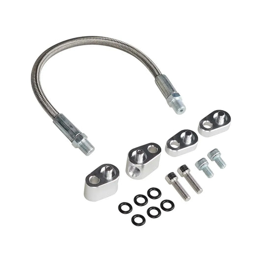 Aluminum Coolant Steam Port Crossover Throttle Body Bypass Hose Kit For GM Series Engines LS1 LSX LM7 LR4 LQ4 LS6