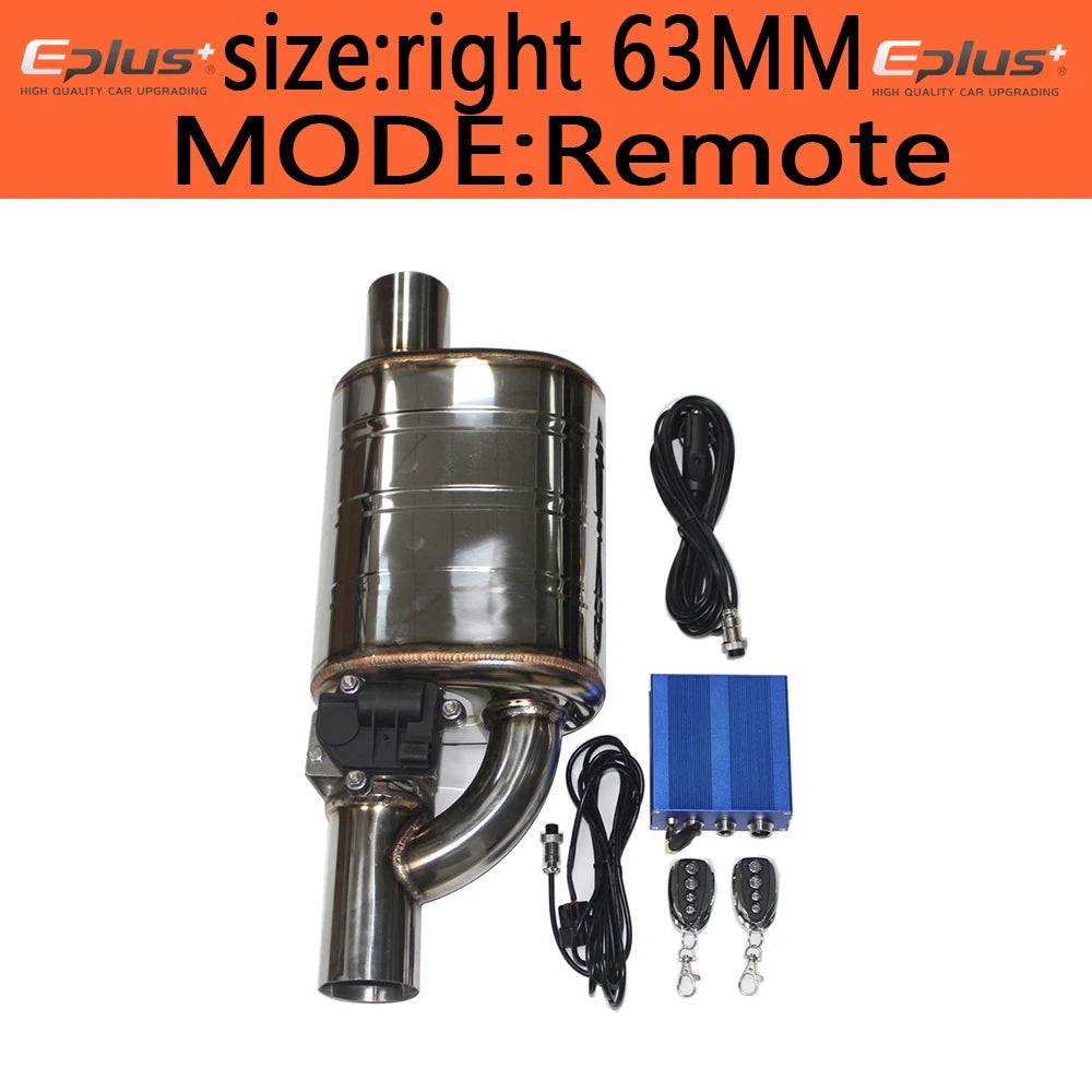 Universal Electric Exhaust Cutout Valve Kit – Adjustable Stainless Steel Silencer 51mm / 63mm / 70mm / 76mm