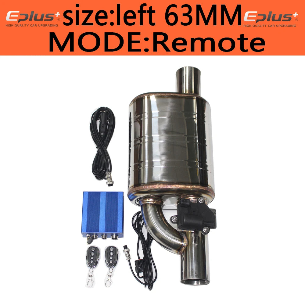 Universal Electric Exhaust Cutout Valve Kit – Adjustable Stainless Steel Silencer 51mm / 63mm / 70mm / 76mm
