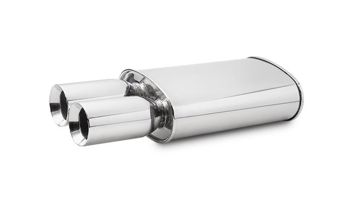 Vibrant Performance STREETPOWER Oval Muffler w/ Dual 3.5" Round Tips (2.5" inlet)