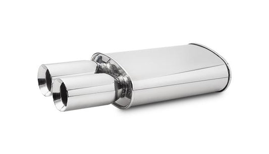Vibrant Performance STREETPOWER Oval Muffler w/ Dual 3.5" Round Tips (2.5" inlet)