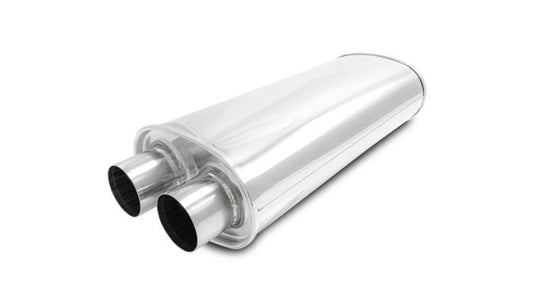Vibrant Performance STREETPOWER Oval Muffler, 2.50" inlet/outlet (Dual In/Out) - 18" Body Length