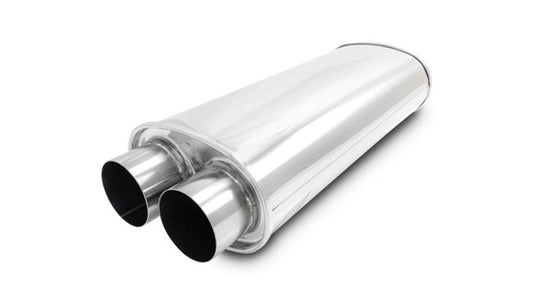 Vibrant Performance STREETPOWER Oval Muffler, 3" inlet/outlet (Dual In/Out) - 18" Body Length