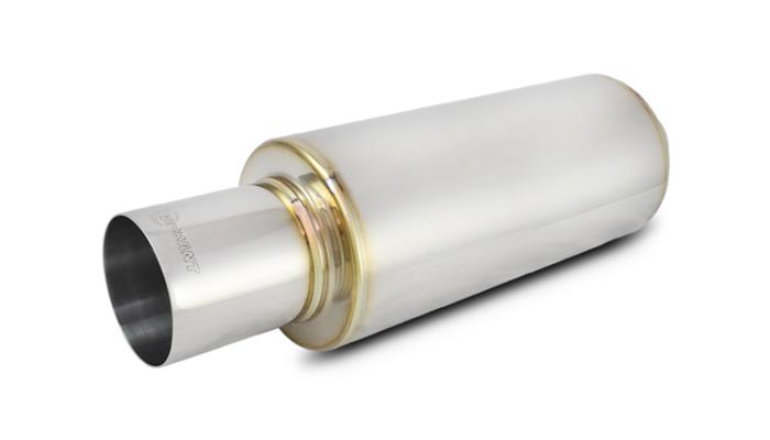 Vibrant Performance TPV Universal Muffler, 4" Round Straight Cut Tip (3" inlet - 17" long)