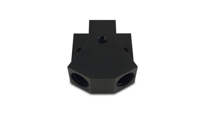 Vibrant Performance Y-Block Adapter with 1/8" NPT Port, S inchgle Size: -8 ORB, Dual Size: -8 ORB