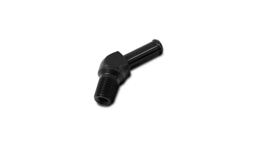 Vibrant Performance Male NPT to Hose Barb Adapter, 45 Degree; NPT Size: 1/8" Hose Size: 1/4"