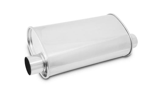 Vibrant Performance STREETPOWER Oval Muffler, 2.5" inlet/outlet (Offset-Offset Same Side)