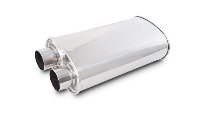 Vibrant Performance STREETPOWER Oval Muffler, 2.50" inlet/outlet (Same side)