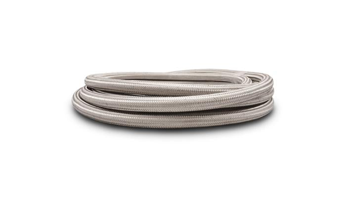 Vibrant Performance 50ft Roll of Sta inchless Steel Braided Flex Hose; AN Size: -10; Hose I.D. 0.56"