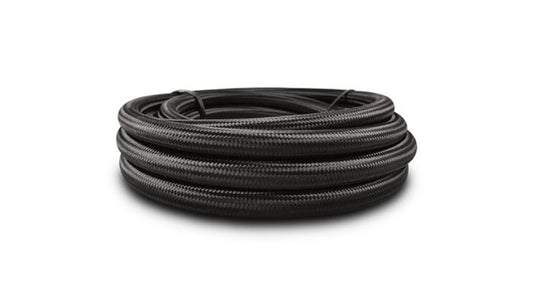 Vibrant Performance 2ft Roll of Black Nylon Braided Flex Hose; AN Size: -10; Hose I.D.: 0.56";