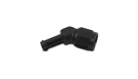 Vibrant Performance Female AN to Hose Barb 45 Degree Adapter, AN Size: -6; Barb Size: 3/8"