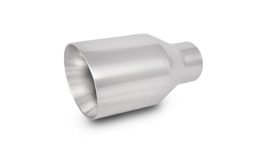 Vibrant Performance 4.00" Outlet Round Stainless Steel Tip (Double Wall, Angle Cut), 3.00" Inlet