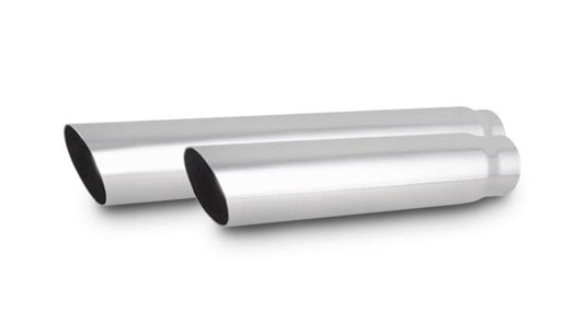 Vibrant Performance 4" Round Stainless Steel Tip (Single Wall, Angle Cut) - 3" inlet, 20" long