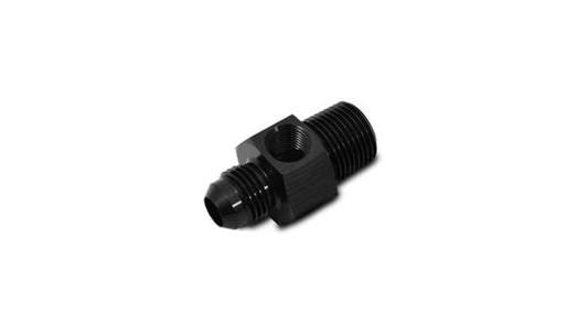 Vibrant Performance VIB_16497 — Male AN Flare to Male NPT Union Adapter with 1/8" NPT Port; Size: -8AN; 1/4" Mal