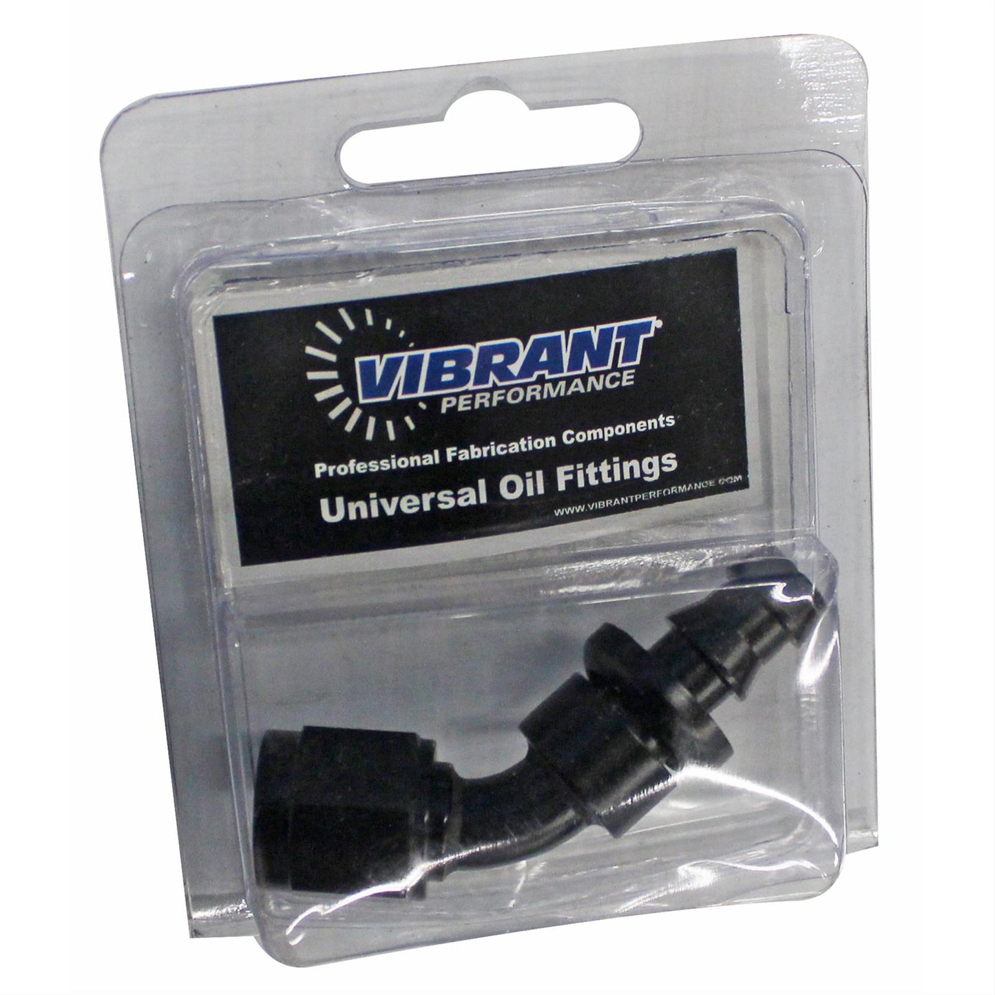 Vibrant Performance Push-On 45 Degree Hose End Elbow Fitt inchg; Size: -6AN