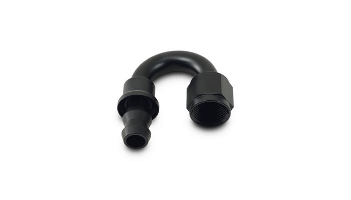 Vibrant Performance Push-On 180 Degree Hose End Elbow Fitt inchg; Hose Size: -8AN