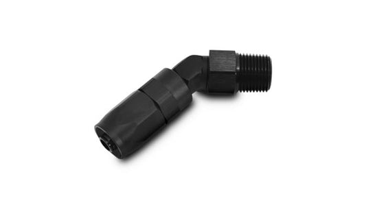 Vibrant Performance Male Hose End Fitt inchg, 45 Degree; Size: -6AN; Pipe Thread 3/8" NPT