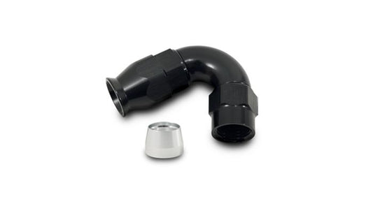 Vibrant Performance 120 Degree High Flow Hose End Fitt inchg for PTFE L inched Hose, -8AN