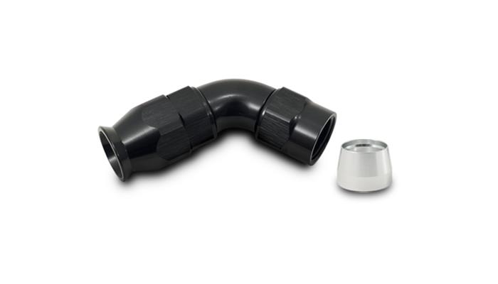 Vibrant Performance 60 Degree High Flow Hose End Fitt inchg for PTFE L inched Hose, -8AN