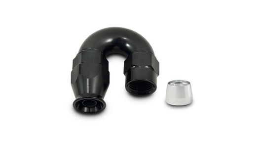 Vibrant Performance 180 Degree High Flow Hose End Fitt inchg for PTFE L inched Hose, -8AN